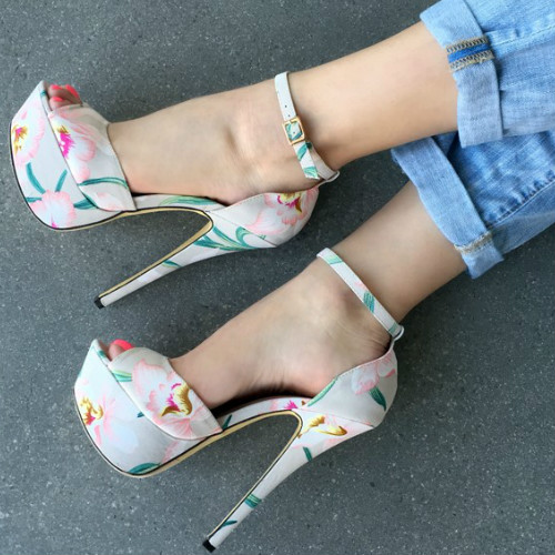 Floral Platform Heels