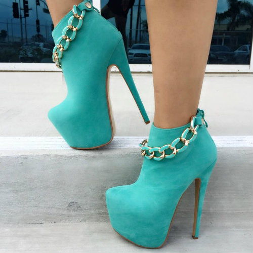 Mint Platform High Heel Booties
