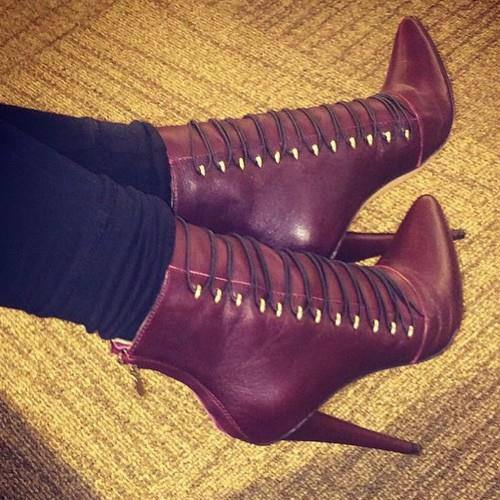 Wine Ankle Booties - Eastyn