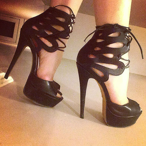 Ankle Strap Peep Toe Pumps