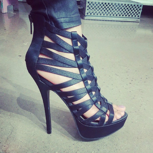 Weaved Straps Ankle Heels - Sahara