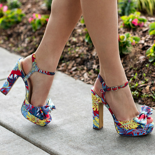 Multi-color Ankle Strap Sandals - Applause