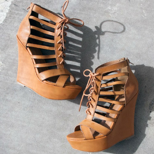 Faux Leather Wedges - Up The Ladder