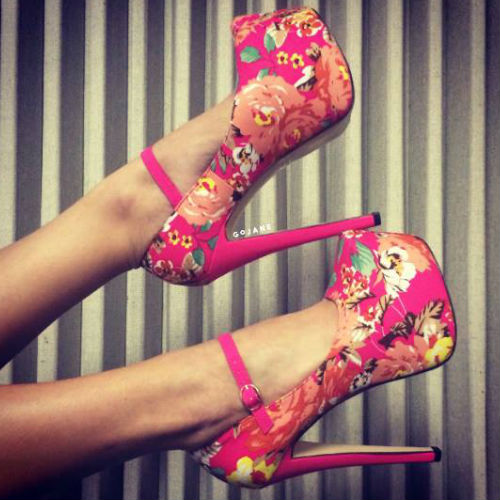 Floral Mary Jane Pumps