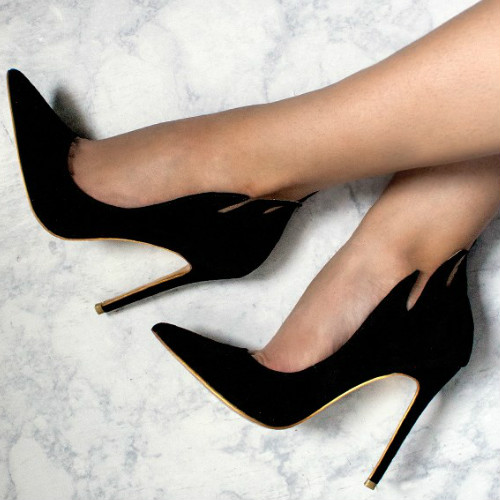 Pointy Velvet Heels - Flame