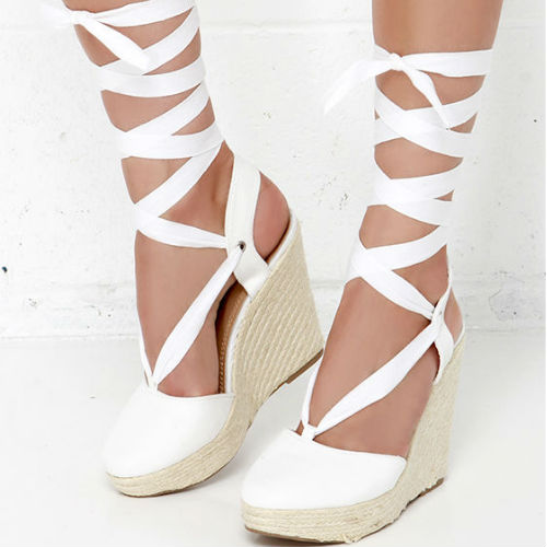 Espadrille Leg Wrap Wedges
