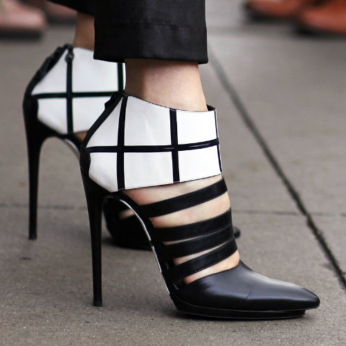 Black Contrast Color Stiletto Heels