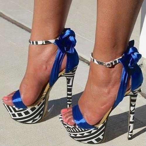 Contrast Color Dress Sandals