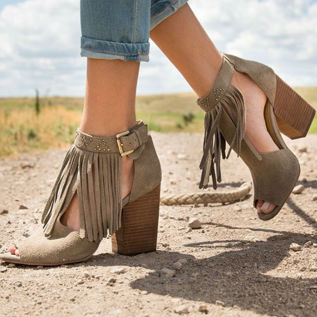 Chinese Laundry Boho Leather Fringe Booties Chinese Laundry Boho Leather Fringe Booties