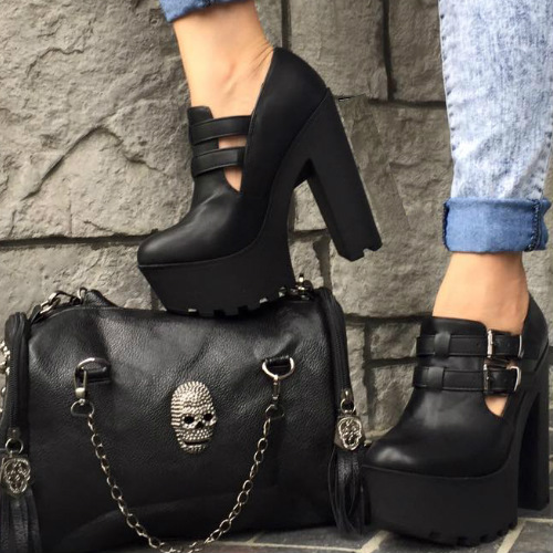 Side Buckle Chunky Booties