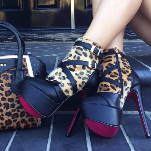 Strappy Platform High Heel Booties