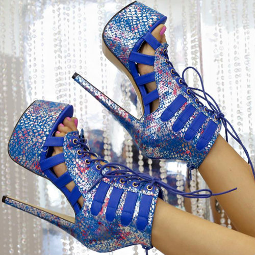 Lace Up Platform Stiletto Booties