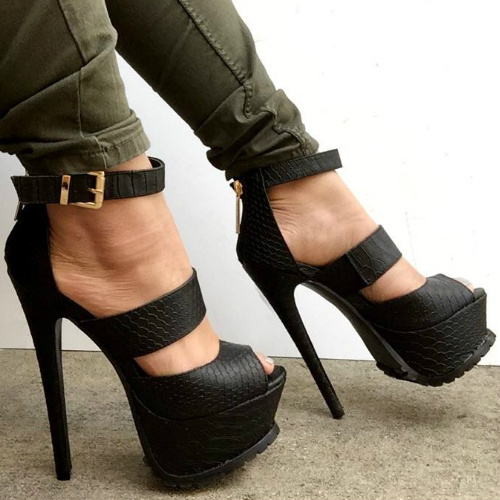 Snake Skin Platform Stiletto Heels