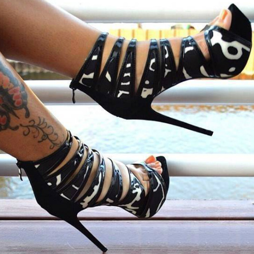 Cut Out Print Platform Heels Cut Out Print Platform Heels
