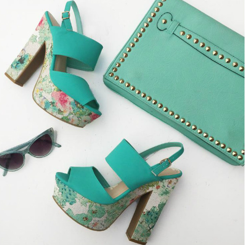 Chunky Sling Back Platform Heels