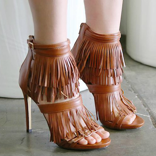 Fringe Single Sole Heels