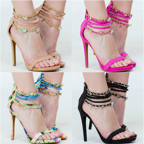 The Butterflies Strappy High Heels