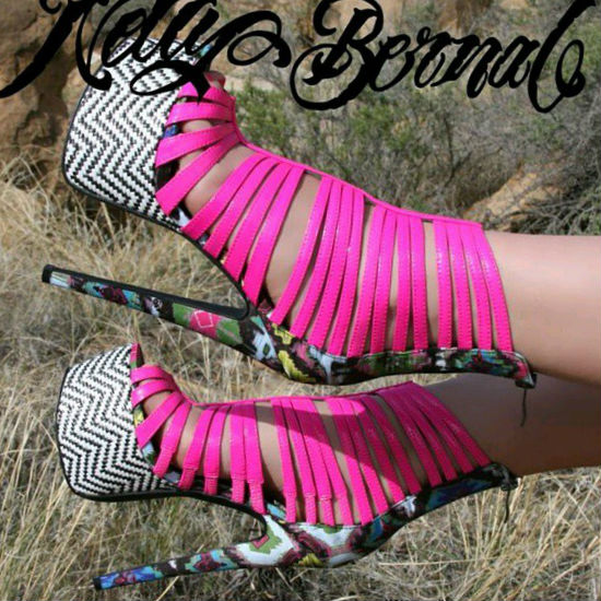 Nelly Bernal Multi Printed Platform Stilettos Dramatics