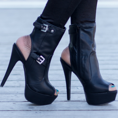 JustFab Katjia Peep Toe Booties