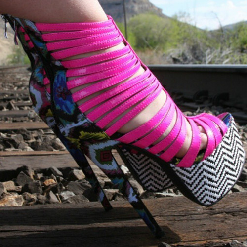 Nelly Bernal Dramatics Multi Printed Platforms