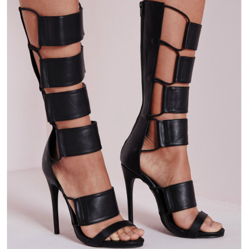 Elastic Detail Gladiator Sandal Heels