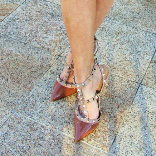 Valentino Rockstud Ankle Strap Pumps