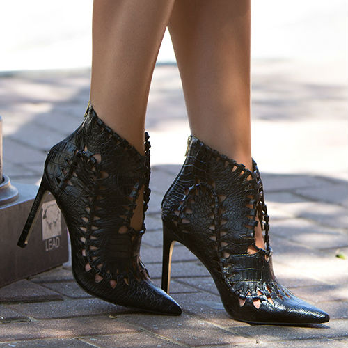 Luichiny Stone Cold Croc Printed Pointed Pumps