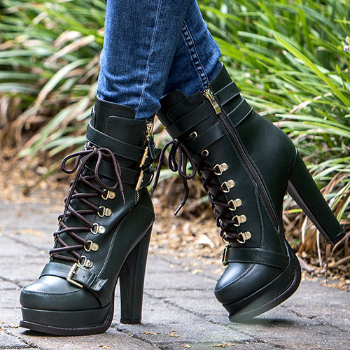 Luichiny Storm Chaser Lace Up Ankle Booties