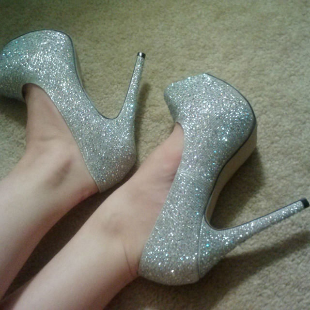 Shiny Platform Stiletto Pumps