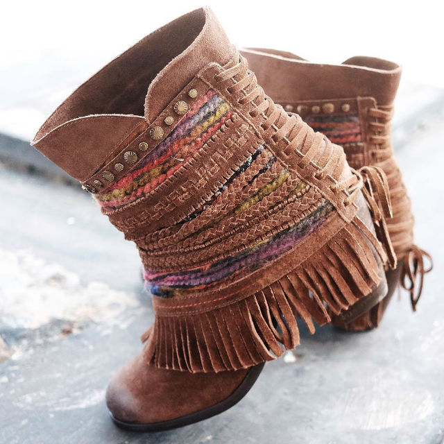 Naughty Monkey Poncho Fringe Bootie