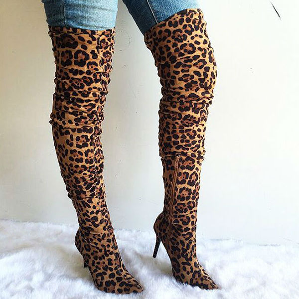 Stylish Pointed Toe Thigh High Boots