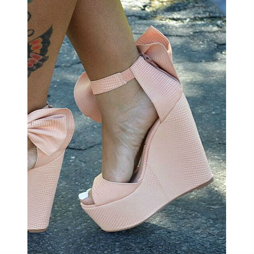 Privileged Bow Ankle Platform Wedges Lindsay