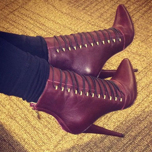 Red eastyn bootie heels ziginy shoes