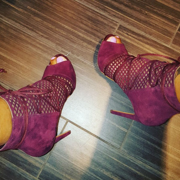 Steve Madden Perforated Lace up Booties Maddye