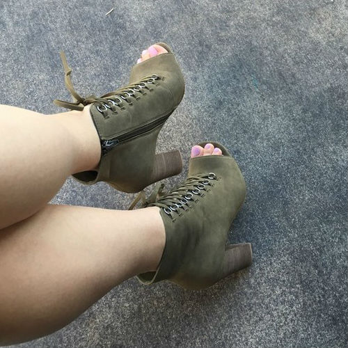 Steve Madden Lace up Peep Toe Booties Freemee