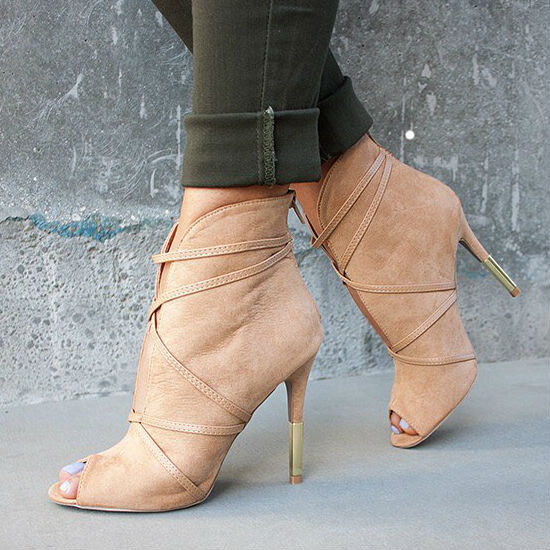 Open Toe Cross Strap Heels