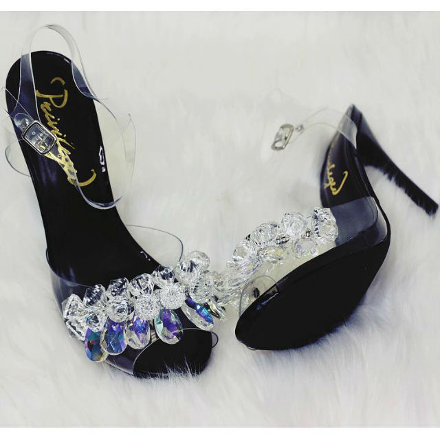 Privileged Crystal Jewel Ankle Strap Heels