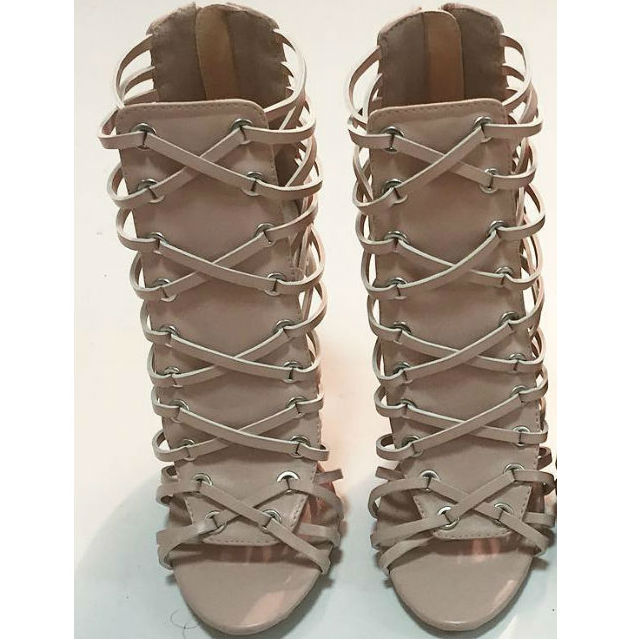 Lace Up Single Sole High Heels