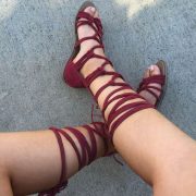 Leg Wrap Lace up Gladiator Sandals