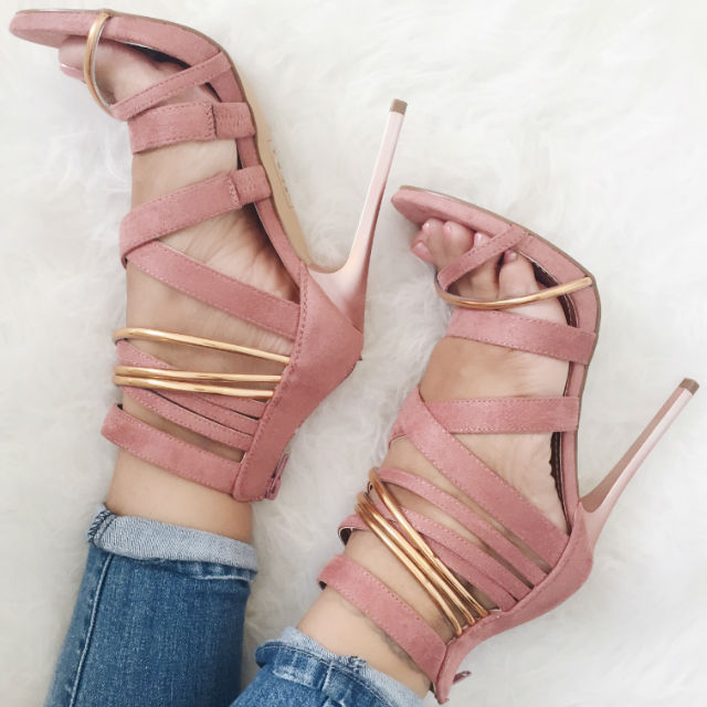 Night Show Metallic Accent Heels