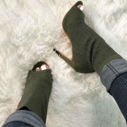 Open Toe Knit Stiletto Booties