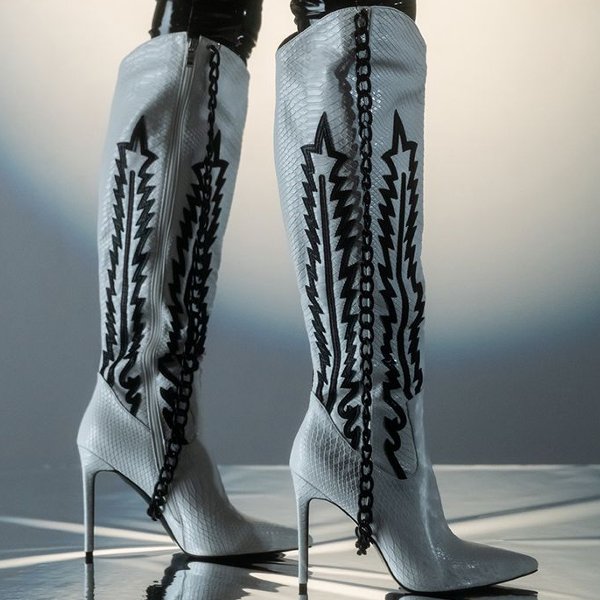 Pointed Toe Stiletto Heel Boots